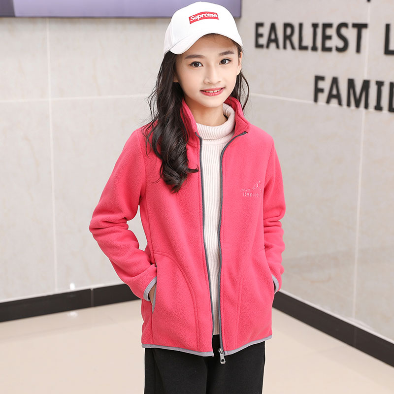 Girl Coats Spring New Thickening Cardiovert Autumn Winter Children Plus Suede Sweatshirt CUHK Boy Cashmere 5-16 years old