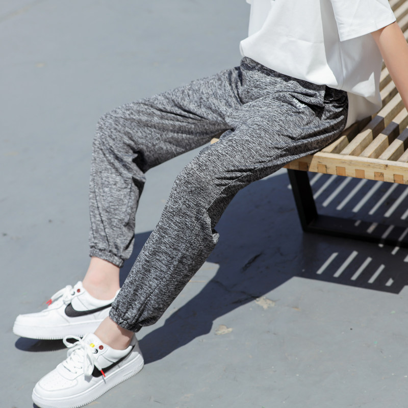 Boy's summer new air conditioning pants CUHK children light and thin children anti-mosquito pants loose speed dry sports casual long pants