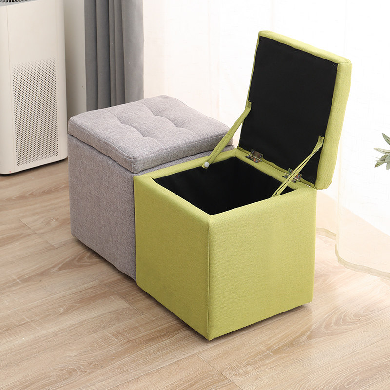 Living room tea table stool Domestic short stool sofa stool containing changing shoes stool small plate stool storage square stool chair footstool
