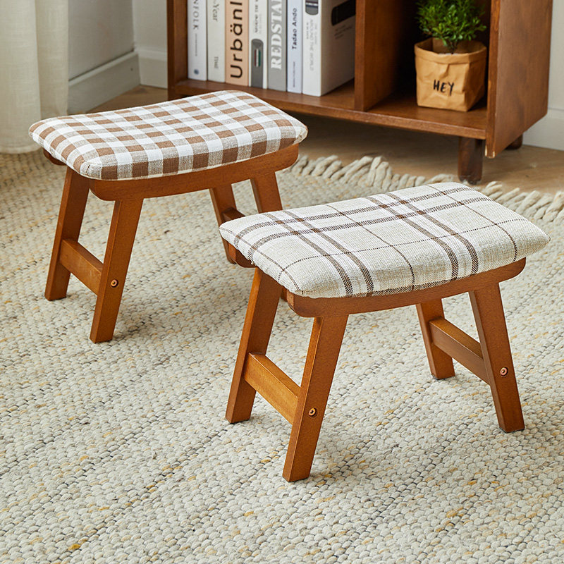 Small stool household solid wood for shoe stool household door shoe bench and seating room sofa tea bench cloth chair