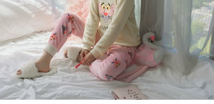 Bộ đồ ngủ nhung mùa đông và nhung san hô nữ mùa đông dài tay phiên bản Hàn Quốc của bộ đồ flannel dày ngọt ngào và đáng yêu pijama lụa dài tay