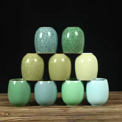 Longquan celadon water Cup ceramic large tea cup tea room Cup mug ice crack tea cup nine color optional