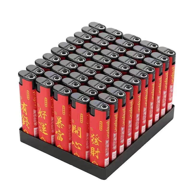 50 Windproof Lighters, 156 Packs of Drawing Paper, Lighters from the Supermarket, Supermarket Lighters