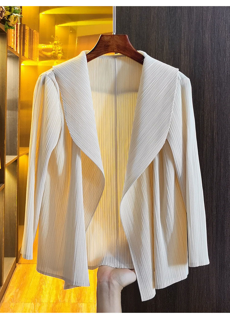 Áo cardigan nữ ngắn xếp ly 2022 dáng suông tay lỡ, phối khuy trước, tôn dáng — Tím hoa cà, Màu xanh da trời, Màu xanh lam, Màu xanh nước hồ chi tiết 6