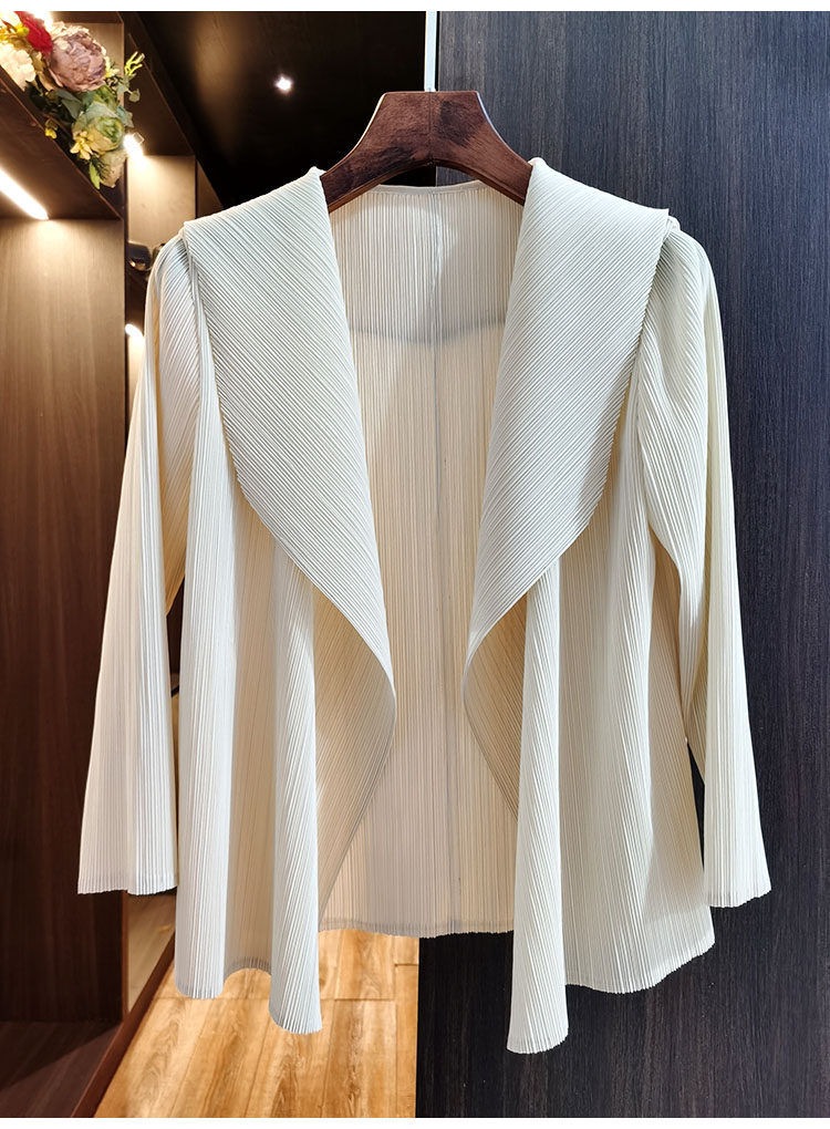 Áo cardigan nữ ngắn xếp ly 2022 dáng suông tay lỡ, phối khuy trước, tôn dáng — Tím hoa cà, Màu xanh da trời, Màu xanh lam, Màu xanh nước hồ chi tiết 11