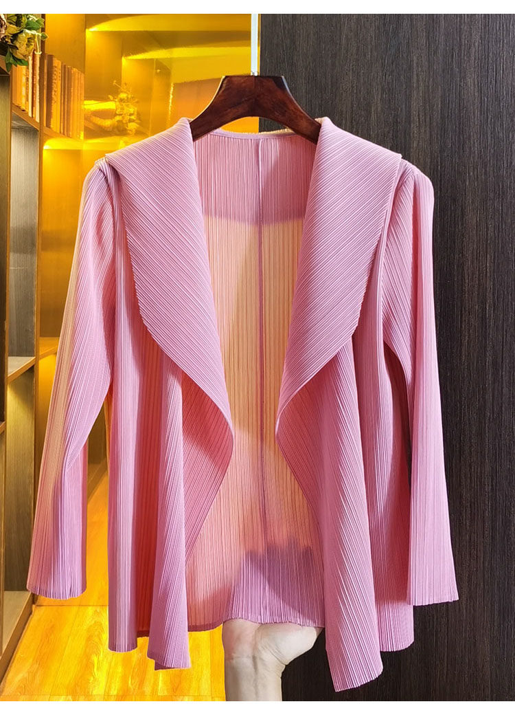 Áo cardigan nữ ngắn xếp ly 2022 dáng suông tay lỡ, phối khuy trước, tôn dáng — Tím hoa cà, Màu xanh da trời, Màu xanh lam, Màu xanh nước hồ chi tiết 4