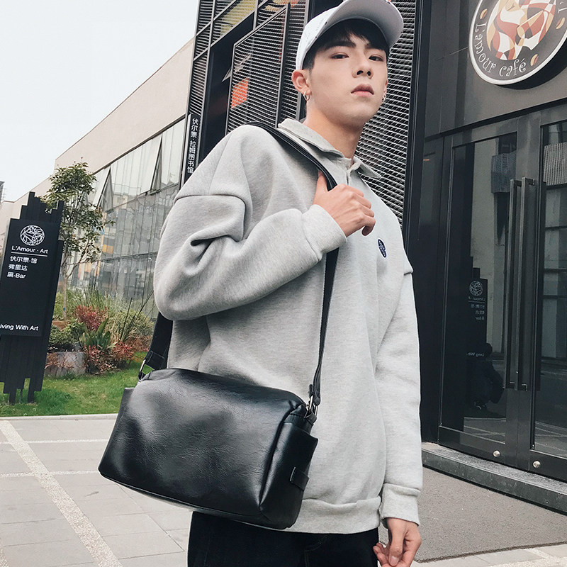 European Standing Tide Card Fashion Single Shoulder Bag Men Casual Korean Version Trendy Bull Leather Diagonal Cross Pack Small Backpack-Taobao