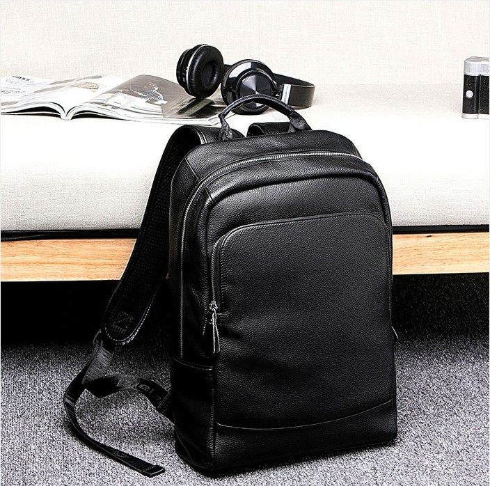 European and American men's double shoulder bag Han version Jane about genuine leather Shoulder Bag Men's Bull Leather Fashion Youth Casual Travel Computer Bag