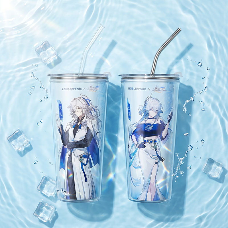 Tea Hundred Paths Co-Branded Honkai: Star Rail DIY Modification 304 Inner Cup Lid Straw Glass Shell Material Kit