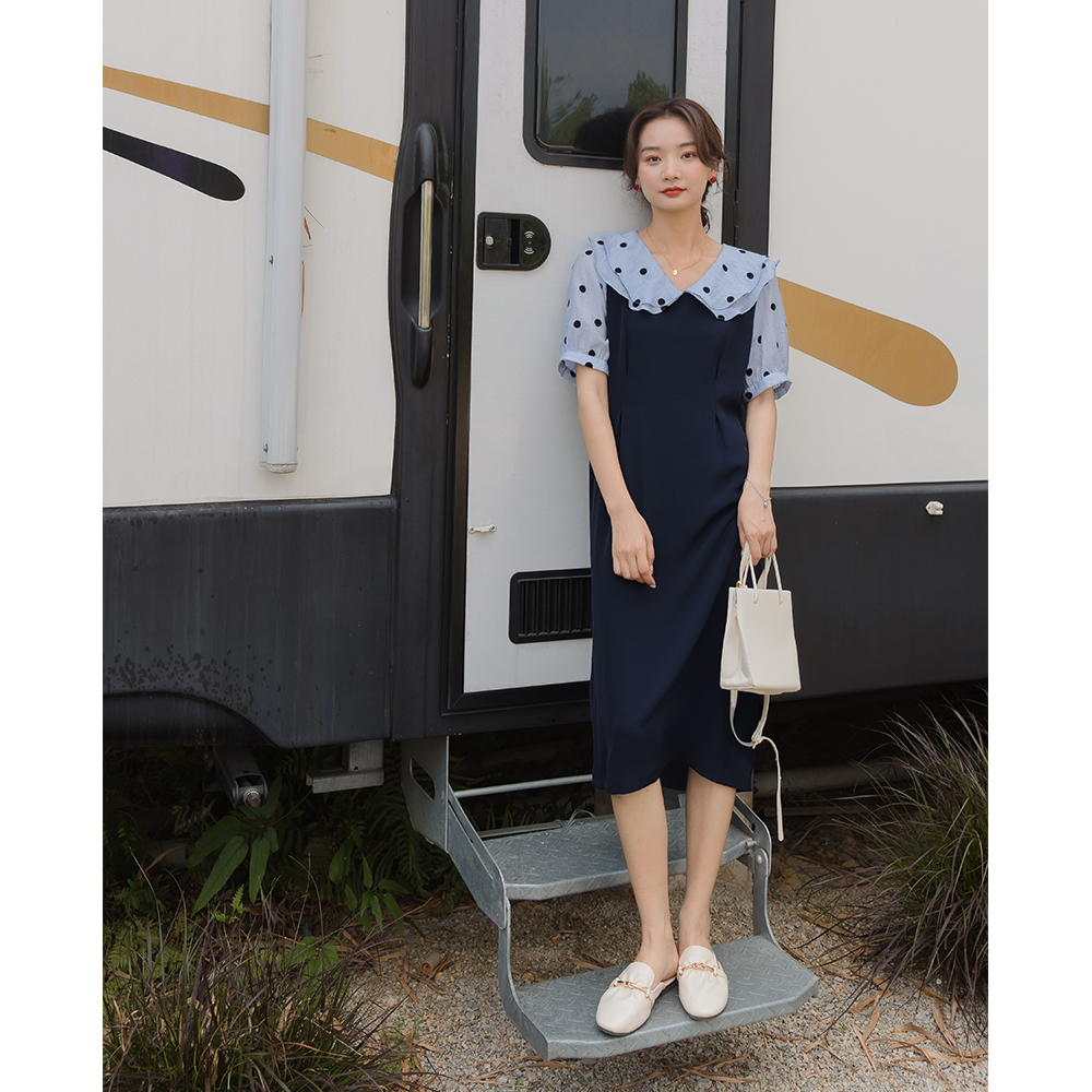 Love rose fat mm2022 new fake two-piece dress women's summer thin large size women's growth skirt slightly fat skirt