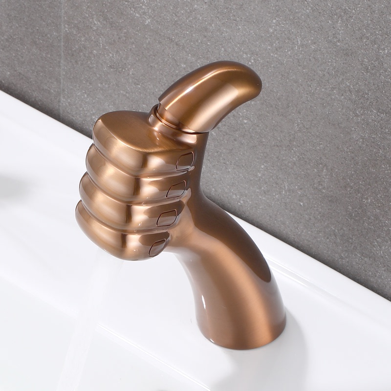 All-Copper Washbasin Faucet Bathroom Hot and Cold Basin Bathroom Countertop Basin Thumb Faucet Creative Art All-Copper Washbasin Faucet Bathroom Hot and Cold Basin Bathroom Countertop Basin Thumb Faucet Creative Art