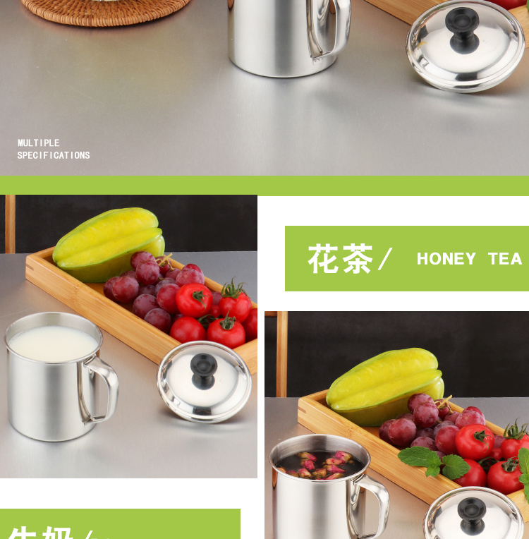 Cốc inox không từ tính có nắp cốc mẫu giáo cốc nước học sinh trẻ nhỏ cốc uống nước trà xi lanh cốc cốc bình đựng nước uống