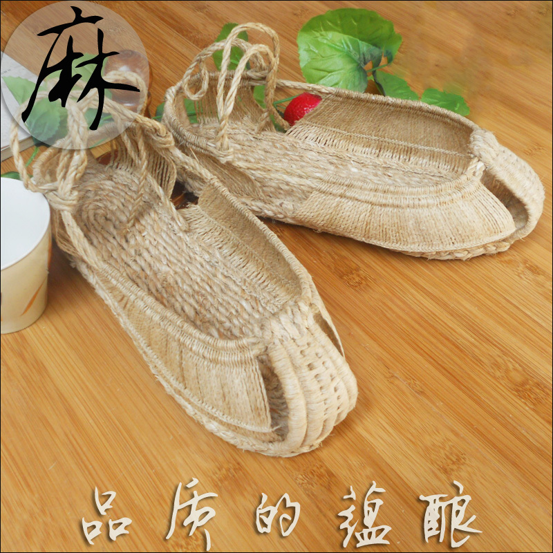 Handmade Straw Sandals, Ancient Hemp Shoes, Non-Woven Sandals, Intangible Cultural Heritage Collection, Hemp Shoes, Unisex, Performance, Retro, Foot Care, No Distinction between Left and Right