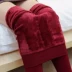 Cộng với quần legging nhung dày 9 điểm nữ trong mùa đông và bên ngoài mặc ấm áp cho người trung niên eo cao cộng với phân bón để tăng mẹ quần legging đùi Quần tây thường