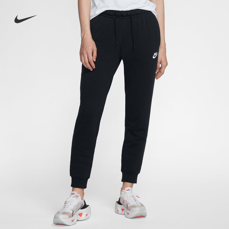 Nike Nike Official Woman's thin fleece long pants knitted embroidery light soft and comfortable BV4096-Taobao