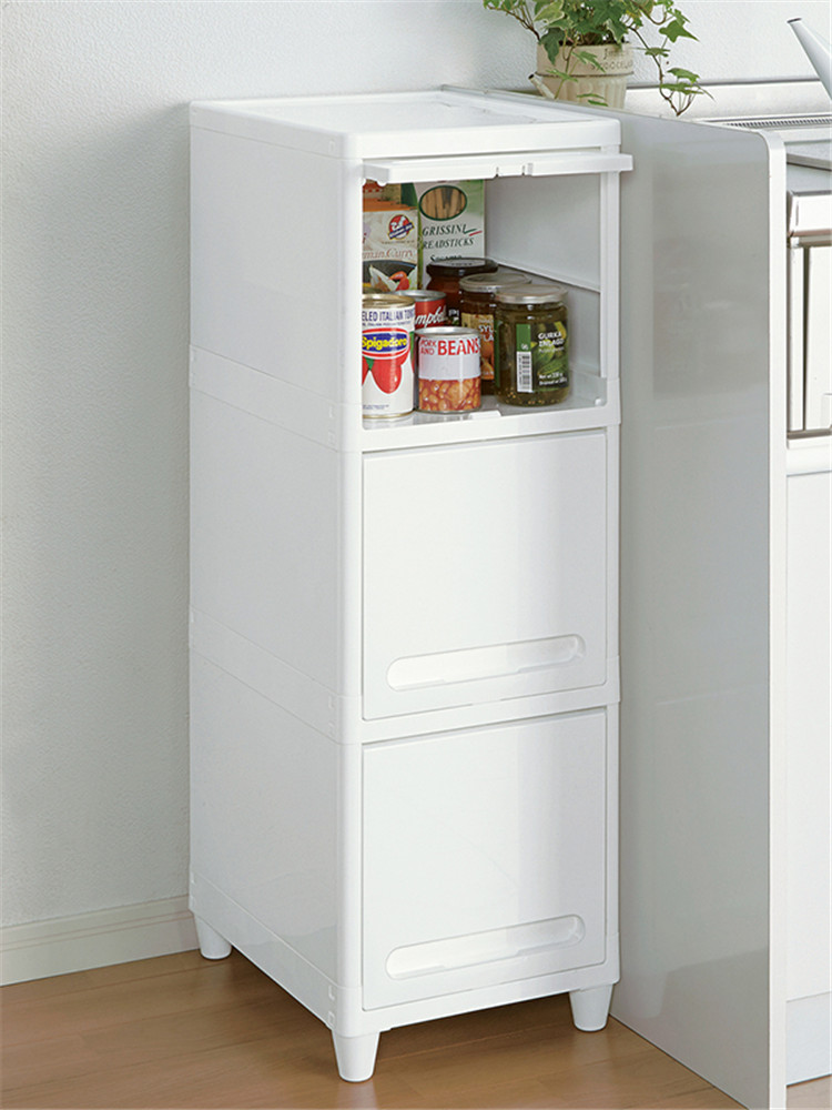 Thickened storage cabinet push-pull cover cabinet Toy clothing multi-functional storage cabinet flip bathroom sandwich cabinet