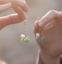 Ginger original natural Dongling Jade Pearl earrings temperament personality earrings retro earrings earrings earrings earrings earrings earrings earrings