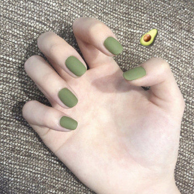 Avocado green manicure finished ins fairy Japanese patch matcha green candy color mint green detachable nail piece