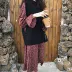 Mùa thu Hàn Quốc phụ nữ lỏng lẻo áo vest dệt kim thời trang + váy hoa dài tay hai bộ thủy triều váy đầm