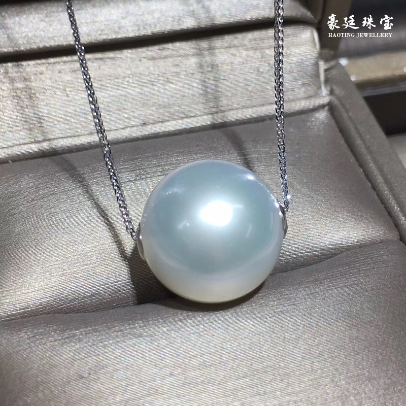 Cold Light Australia White Pearl Road Letong 18K Jin Zheng Yuan Nanyang White Bead Pendant Necklace Sea Pearl choker