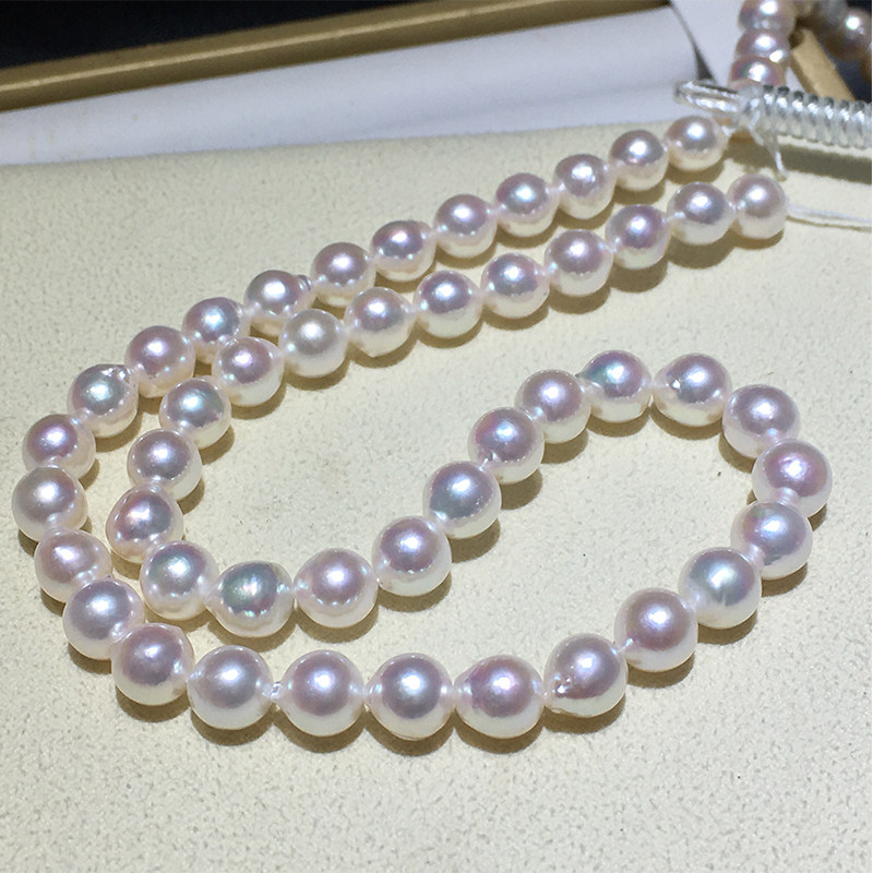 Japanese AKOYA Seawater Pearl Bracelet Powder Strong Alien Pearl Necklace Fashion Personality
