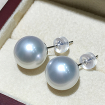 Cold light Australian white earnail natural seawater south ocean extreme light pearl earrings 18K entry level simple nail