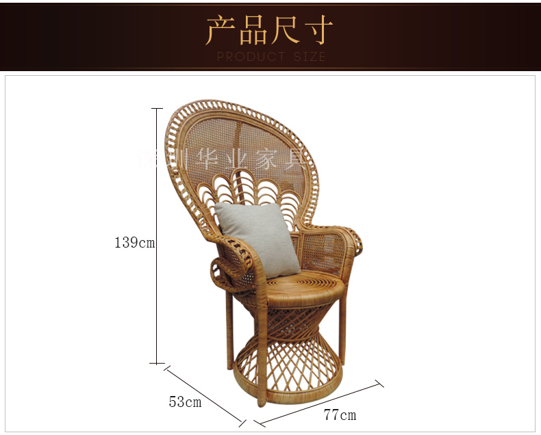 Thiết kế nội thất nghệ thuật sáng tạo ghế mây con công ghế phòng chờ khách sạn trong nhà ngoài trời ban công chụp ảnh cưới ghế mây