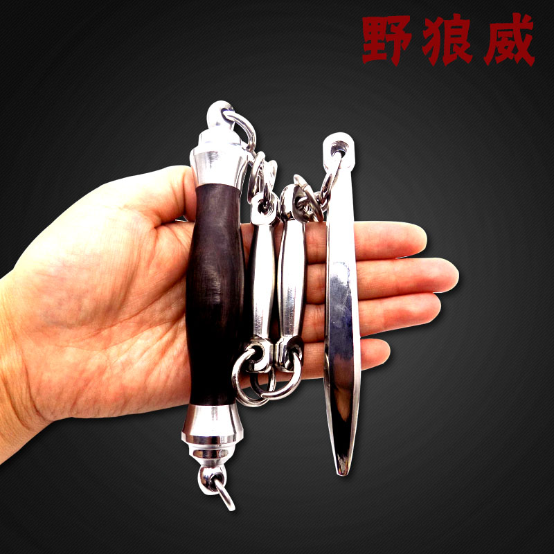 Stainless steel four-section whip performance combat martial arts Night self-defense fight Two-section three-section stick Portable sleeve whip Nine-section whip