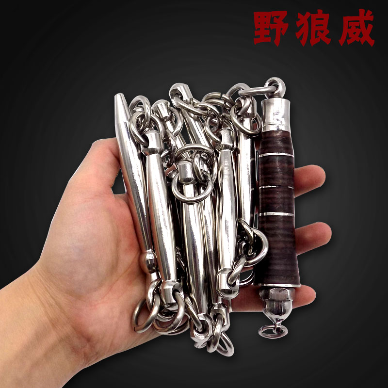 Pure stainless steel cow leather to whip up nine knoshes thirteen knoshes for beginners martial arts performance Real combat training whip tutorial