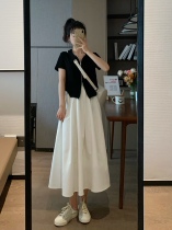 ms sweet end end skirt type jue beautiful giant thin white high waist casual pleated skirt mid-length skirt umbrella skirt