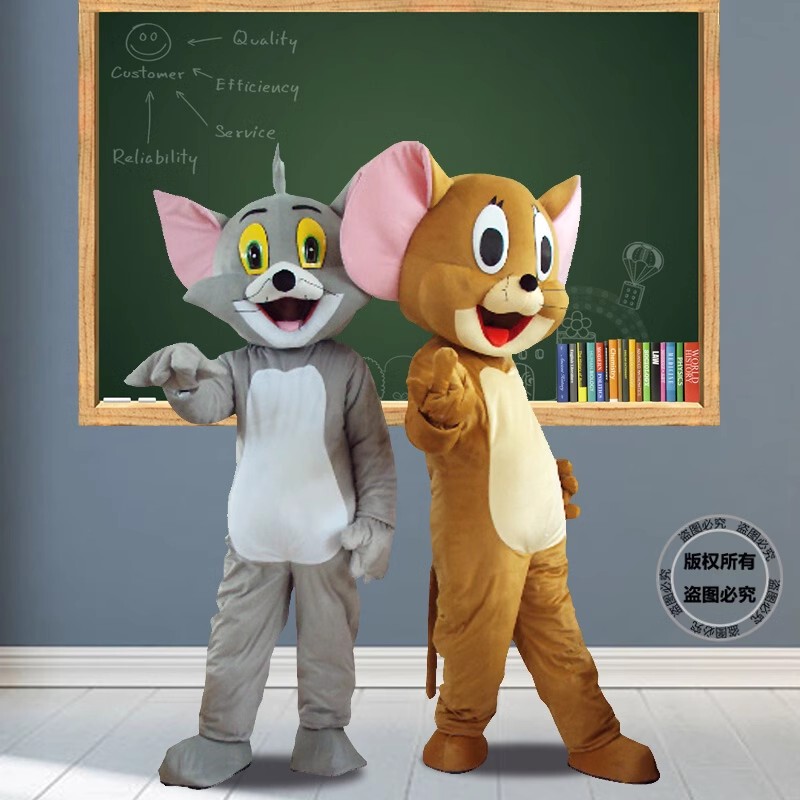 Tom Tom and Jerry Cartoon Doll Costume Walking Doll Props Performance Anime Headgear Clothes