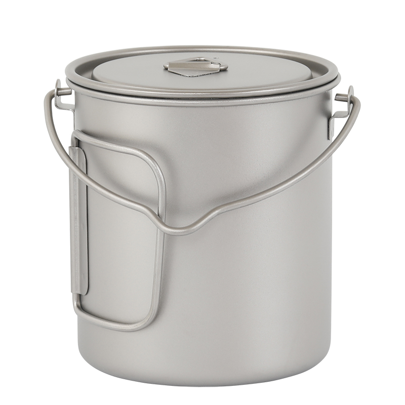 Outdoor pure titanium cup sling handle folding handle travel camping pot with cover Ta8315BH-1