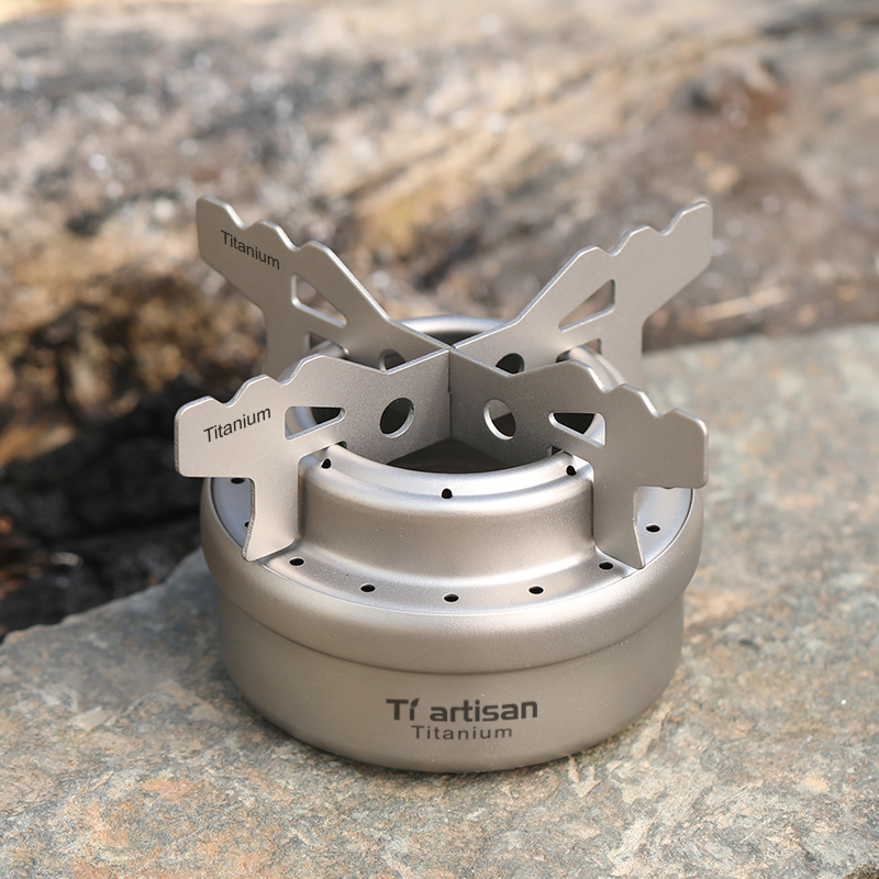 Titanium craftsman pure titanium alcohol stove liquid solid alcohol outdoor picnic stove light portable burning efficient WST012