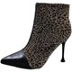 Pointed toe stiletto fairy style high-heeled lace sequined fabric autumn single boots women's 2021 new back zipper stitching ankle boots