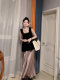 Lin Shiba 100 ອາຊິດ acetic ທີ່ແຕກຕ່າງກັນອະຄະຕິ smart ຕັດ skirt irregular skin-friendly silky skirt ຍາວ