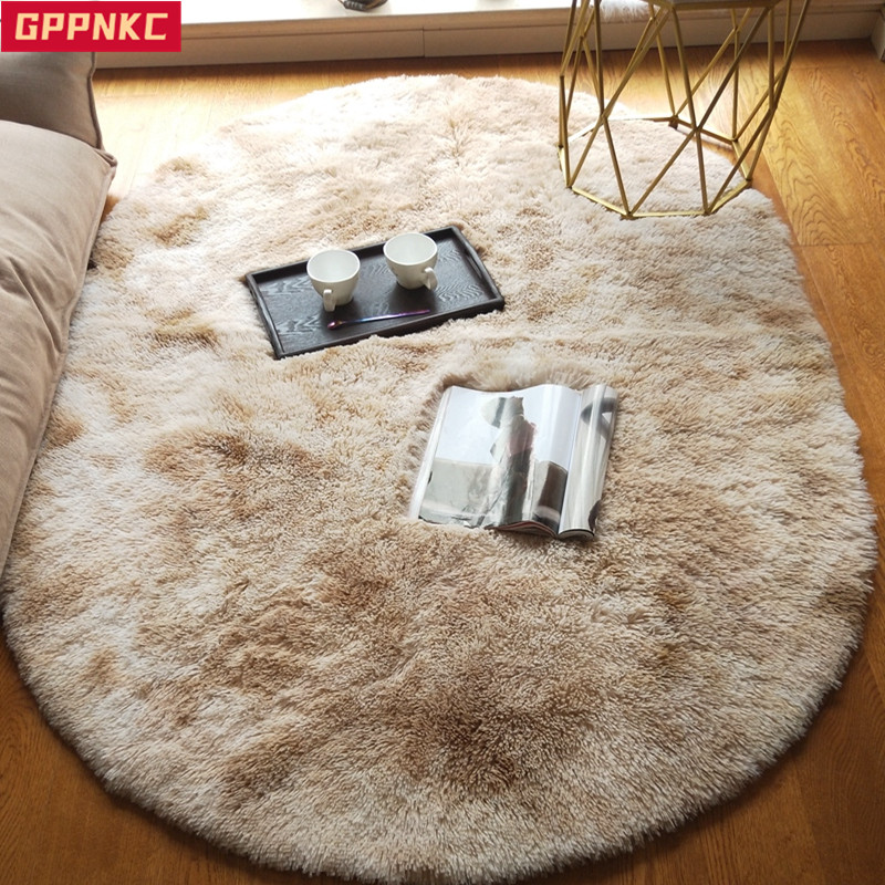 Bedside carpet bedroom girl ins Wind room large oval coffee table blanket home living room light luxury custom