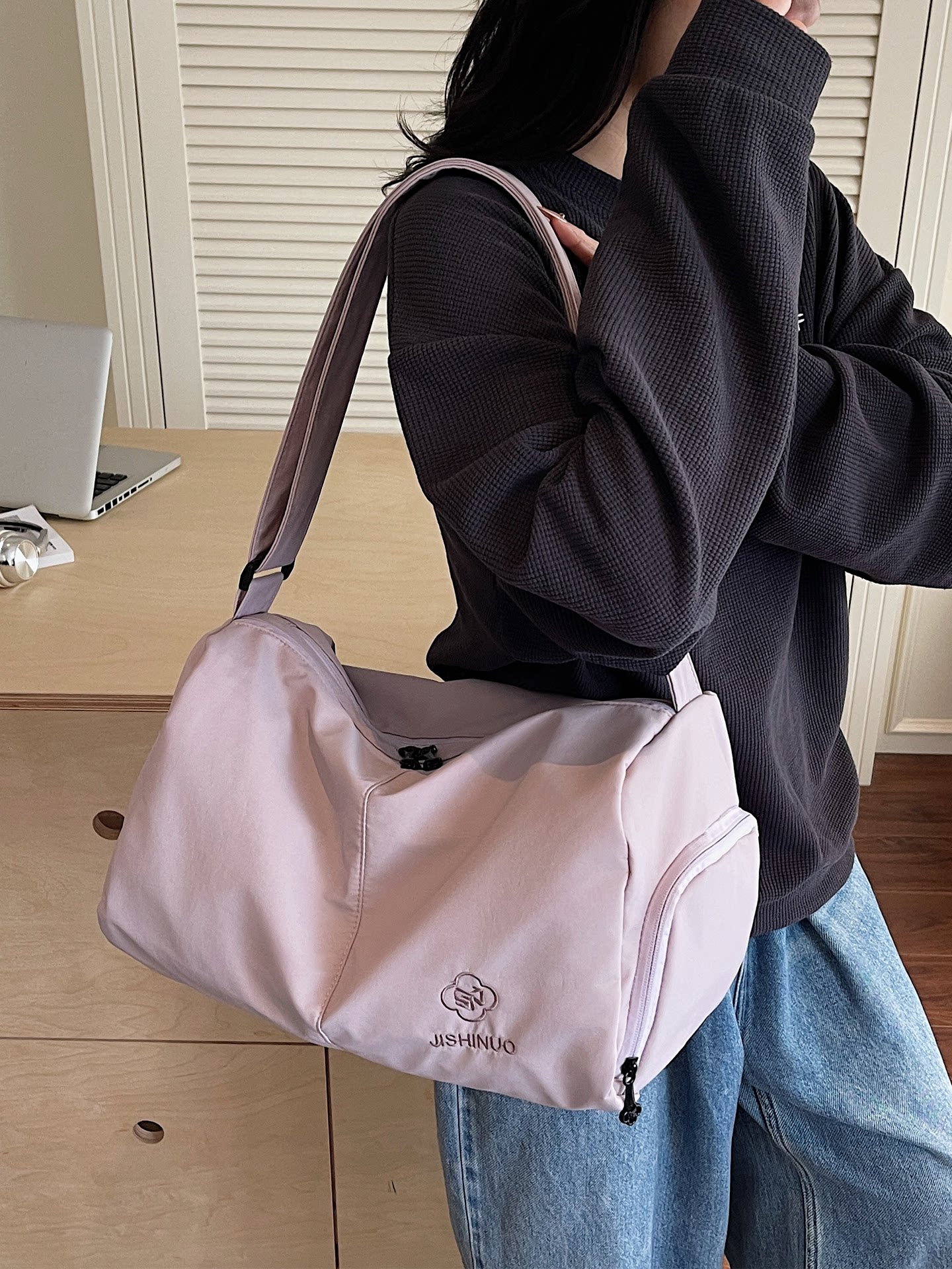 Dry and Wet Separation Swimming Bag, Lightweight Portable Crossbody Bag, Short-Distance Travel Storage Bag, Women's Sports Portable Yoga Fitness Bag