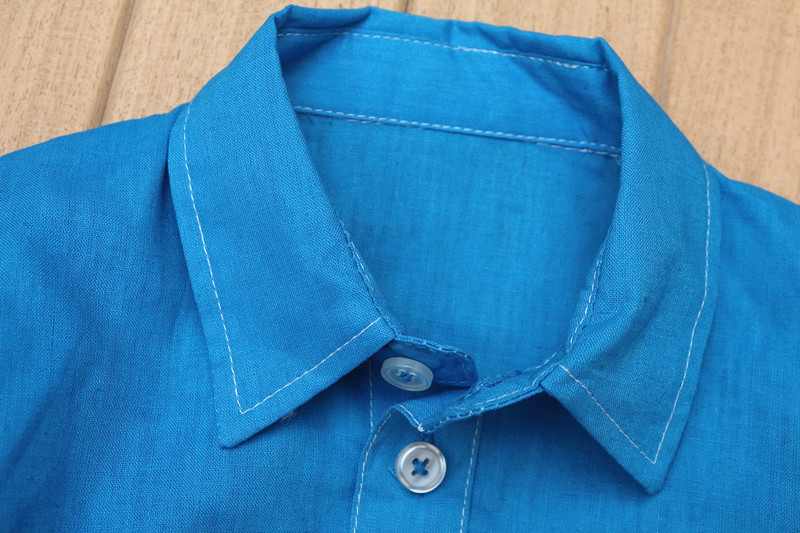 Chemise enfant à manche longue en lin - Ref 2083406 Image 8