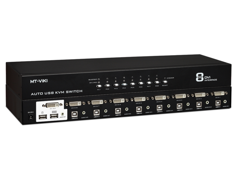 Maxtor Wei Moment MT-2108DL 8-port automatic USBKVM switch HD DVI interface wiring