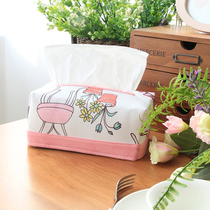 Original Sweet Pink Princess Wind Cartoon Cute Tissue Box Cloth Art Super Cute Bedroom Crate Paper Cramp Cover