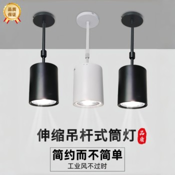 Ceiling-Mounted Led Spotlight, Surface-Mounted Pendant Spotlight, Industrial-Style Cylindrical Pendant Light, Dual-Use for Shopping Malls and Restaurants, Cob Cylindrical Downlight