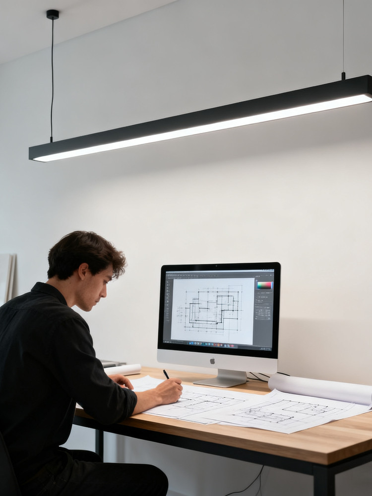 Ultra-Bright Led Strip Light, Simple and Modern, Eye-Protecting, Household Ceiling Hanging Light, Office Commercial Pendant Light