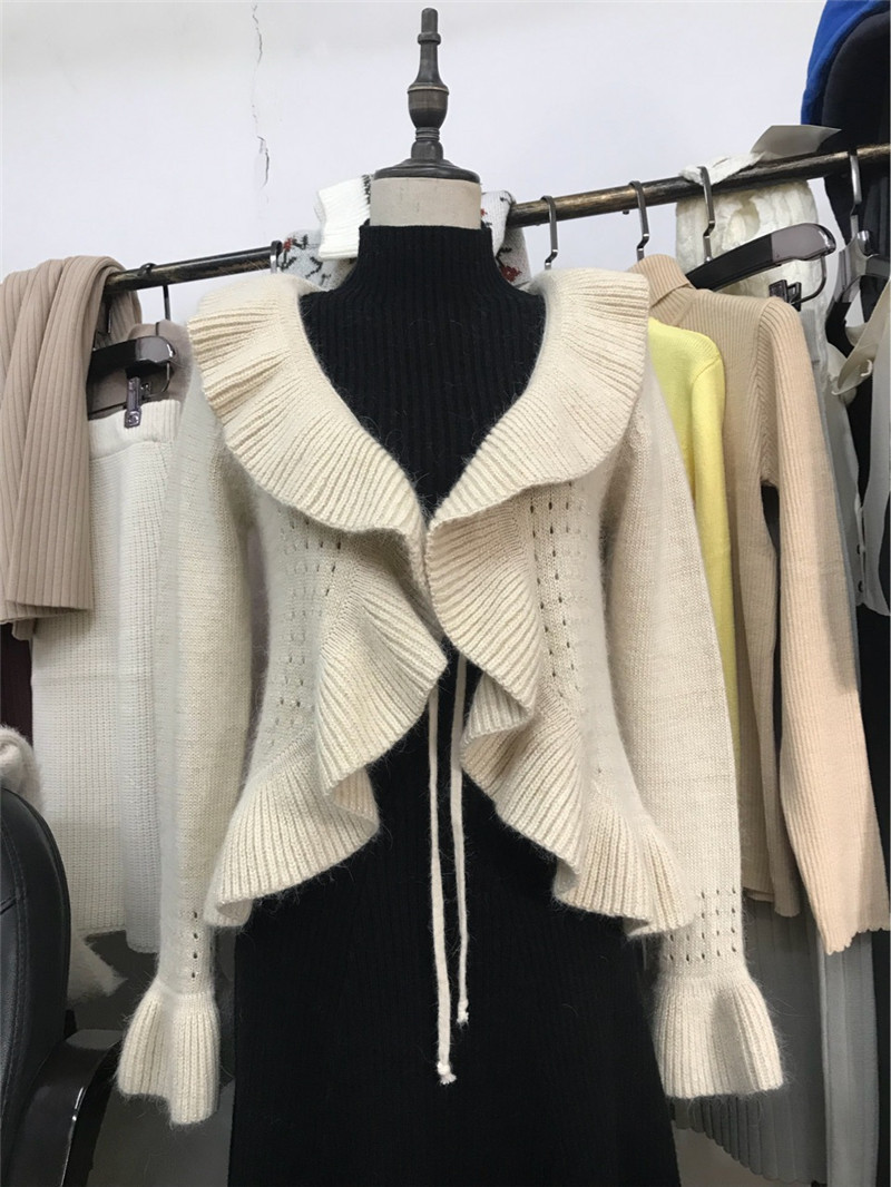 Sê-ri nữ "Lolita" xù lông thỏ lông cardigan hoang dã JIHOO áo len gile
