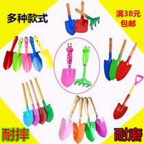 Children's beach toys iron drums iron shovel single baby children outdoor digging sand tools gardening shovel