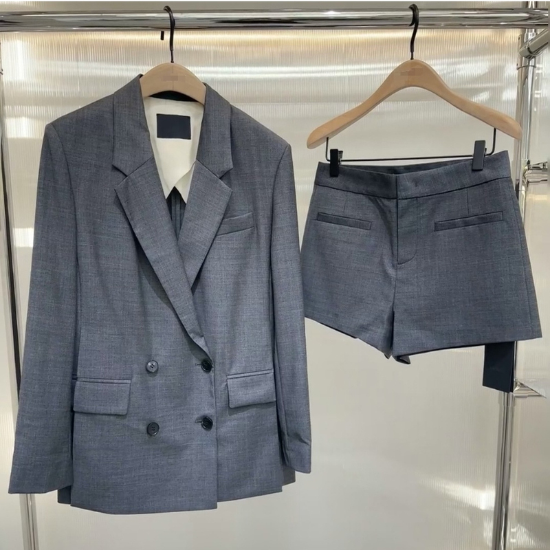 Authentic Store Product, New Spring and Autumn Collection, Stretch Wool Fine-Spun Shoulder-Padded Slit Blazer Mbd3Bla006