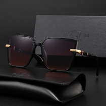 New square sunglasses womens black frame gray powder retro polarized sunglasses sports fashion anti-UV tide lightness