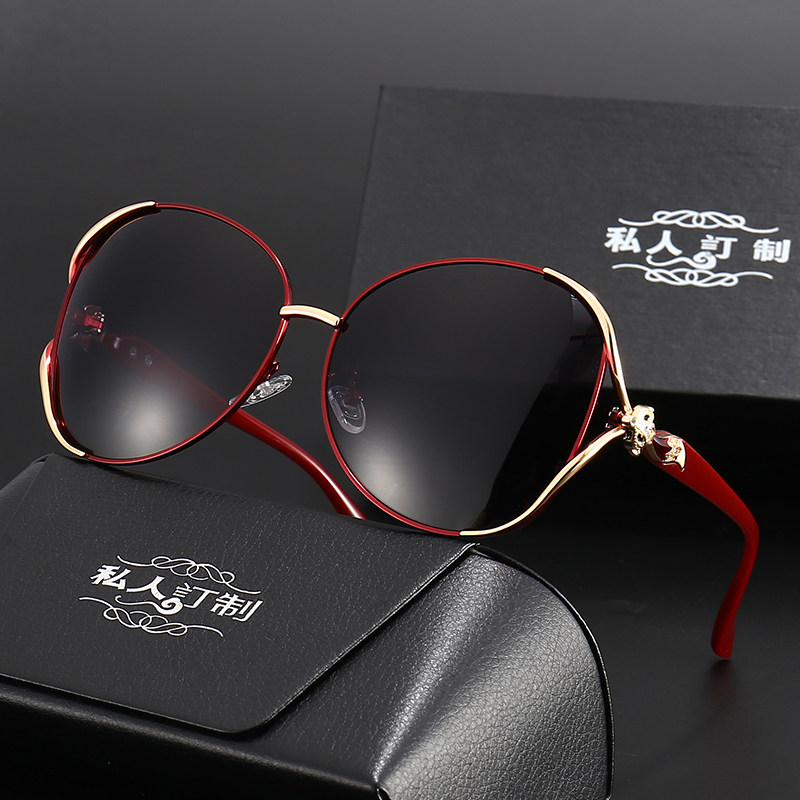 Net red sunglasses women polarized fashion round blush frame sunglasses street shot trend anti-UV can be equipped with myopia Korean version