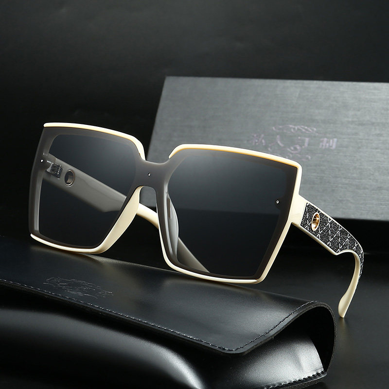 Large frame sunglasses Women's tide round face square long face sunglasses Polarized driving anti-UV glasses Korean version of the new