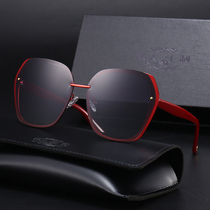 Net red street shot women polarized sunglasses new round face anti-UV thin big face fashion sunglasses red