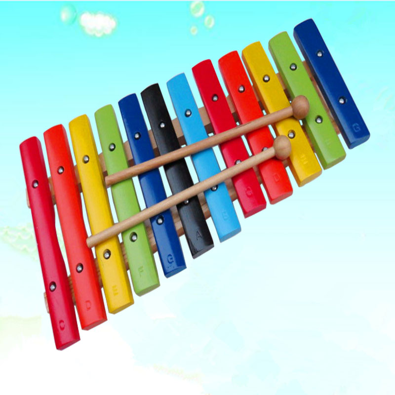 Orff percussion instrument hand-knocking xylophone playing hand-knocking xylophone 12-tone xylophone music toy xylophone